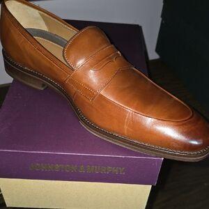Johnston & Murphy Men's Brown Leather Slip-Ons